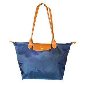 Large Navy Longchamp Le Pliage Tote